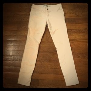 White corduroy jeggings